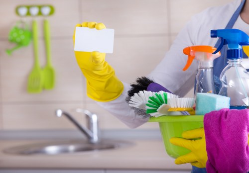 Illustration of a cleaner beginning a service quality review