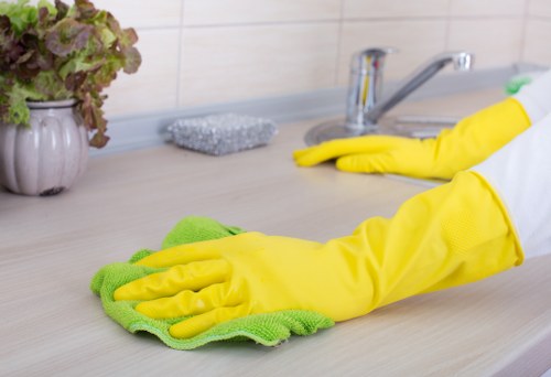 Routine kitchen and bathroom cleaning in Westkensington