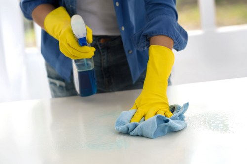 Cleaning staff handling property access and safety checks